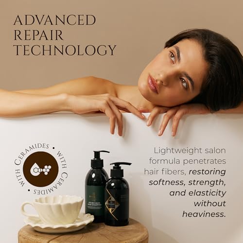 HADAT Intensive Repair Shampoo ? Premium Strengthening Formula with Moringa Oil & Hyaluronic Acid ? For Dry, Damaged, Color-Treated Hair ? Low Sulfate ? Salon Quality