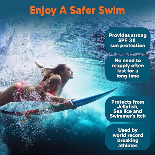 Safe Sea Zinc Oxide Sunscreen SPF30 | Clear Mineral Face And Body Sunscreen Without White Cast | Anti-Jellyfish Sting Protective Lotion | 3.4Oz (100ml) (2 Pack)