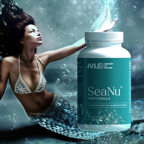 IVL - SeaNu Hair Vitamins Supplements - Hair Strength, Strand Thickness, Hair Growth - with Biotin, Vitamin B3, Zinc, Saw Palmetto Berry Extract, Green Lipped Mussel - (6 Pack)