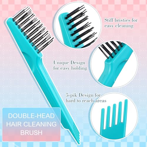 Boao 4 Pcs Hair Brush Cleaning Set Tool Mini Hair Cleaning Brush Cleaner Tool for Removing Dust Home Salon Use(Green)