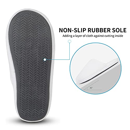 3-Pair Luxury Spa Slippers - Cotton Memory Foam Non-slip Closed Toe Washable Slippers for Hotel,Guest,Travel,Bride,Women and Men