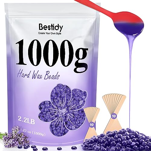 Bestidy Wax Beads, Bagged 1000g, Waxing beans for Hair Removal, Women Men, Home Waxing for All Body and Brazilian Bikini Areas