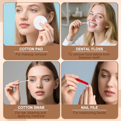 Vanity Kits Bulk, Hotel Vanity Individually Packaged, Vanity Kit With Cotton Pads, Cotton Swabs, Dental Floss And Nail File (200 pcs)