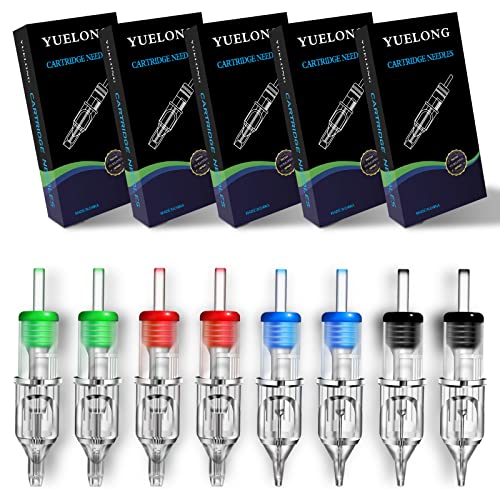 Tattoo Cartridge Needles - Yuelong 100pcs Tattoo Needles Mixed Round Liner Shader Magnum 3RL 5RL 7RL 5RS 7RS 7M1 9M1 11M1 7CM 9CM Assorted Needles with Membrane for Tattoo Artist