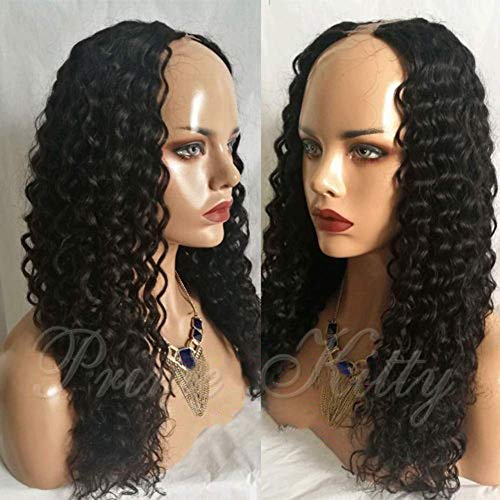 1X4 U Part Brazilian Human Hair Wigs Body Wave Human Hair Wigs for Black Women 150% Density Glueless Human Hair Wig 1X4 U Part Wig Curly 9A Brazilian Human Hair Wig Natural Color 16"