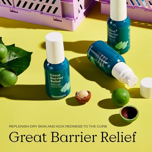KraveBeauty Great Barrier Relief Serum ? Korean-Inspired Barrier Repair Serum, Tamanu Oil, Soothes Redness & Hydrates, Vegan & Cruelty-Free, 1.52 fl oz