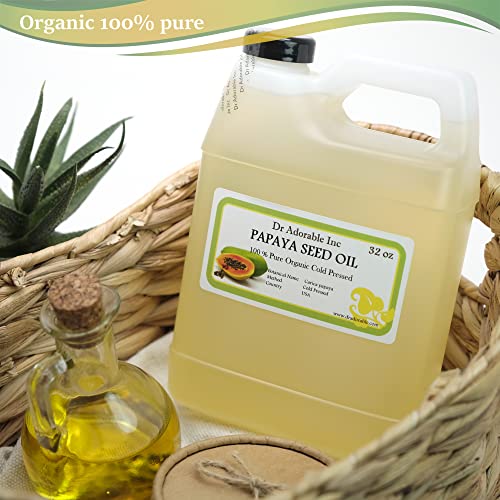 Dr Adorable - 32 oz - Papaya Seed Oil - 100% Pure Natural Premium Organic Cold Pressed