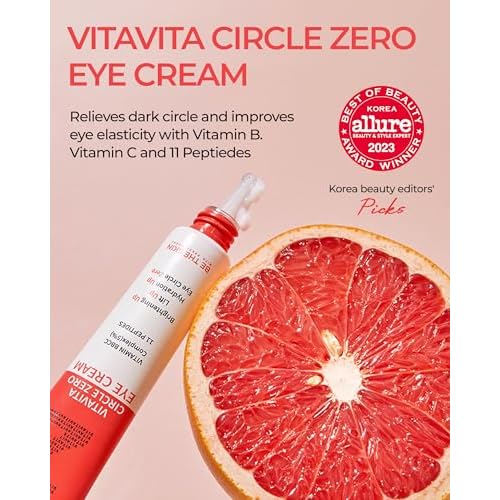 BE THE SKIN Vitavita Circle Zero Eye Cream - Radiance Dark Circle Under Eye Cream with Vitamin B, C, Niacinamide, 11 Peptides - Anti Aging, Wrinkle Reducer, 1.01oz.