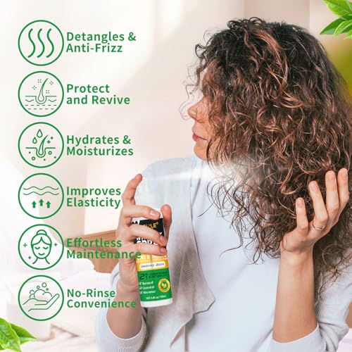 Goiple Wig Milk Spray Wig Spray for Synthetic Hair, Leave-In Conditioner for Hair Wigs, Conditioner £¦ Detangler 2 in 1 Moisturizer, Hydrates & Replenishes Synthetic Wigs Easy Combing (3.4 fl oz)