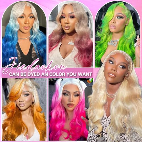 32 Inch 613 13x6 Lace Front Wig Human Hair Blonde Wig Human Hair 200 Density 613 HD Lace Frontal Wig 13x6 Body Wave Blonde Lace Front Wigs for Women Pre Plucked with Baby Hair