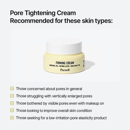 Parnell Bakuchiol Retinol Wild Yam Cream | Pore Care Moisturizer for Elasticity Support & Youthful Look | Dual Retinol K-Beauty (1.69 fl oz)