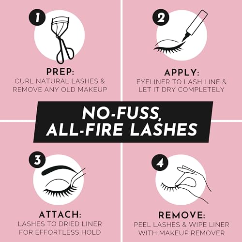 Luxillia Magnetic Eyelashes Kit ? 10 Piece Magnetic Eyelash & Eyeliner Set with Applicator ? Natural Look Easy Apply Reusable Fake Extension Lashes, No Glue ? Pesta?as Postizas Magn?ticas Naturales