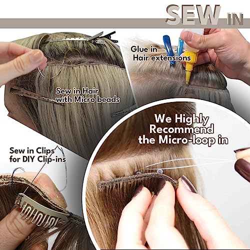 Sew in Hair Extensions Real Human hair, Double Drawn Weft Hair Extensions human hair, Silky Soft &Shiny Human hair extensions sew in, 100g Balayage Chocolate Brown to Caramel Blonde, 22 inch
