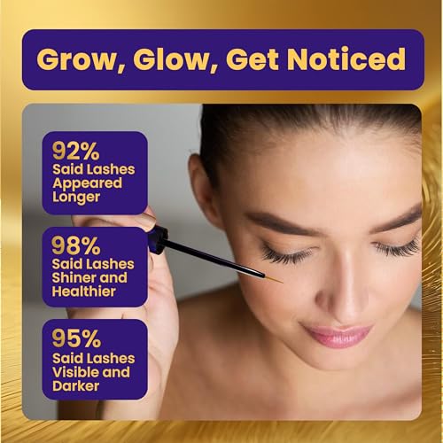 Prostaglandin-Free Eyelash Growth Serum for Thicker Longer Fuller Lashes, Lash Enhancing Serum, Lash Boost, Eyelash Lift, Vegan & Cruelty-Free for Sensitive Eyes, 3ml, 90-Day Supply