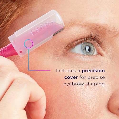 Schick Hydro Silk Touch-Up Dermaplaning Tool with Precision Cover, 3ct | Dermaplane Razor, Face Razors for Women, Peach Fuzz Remover