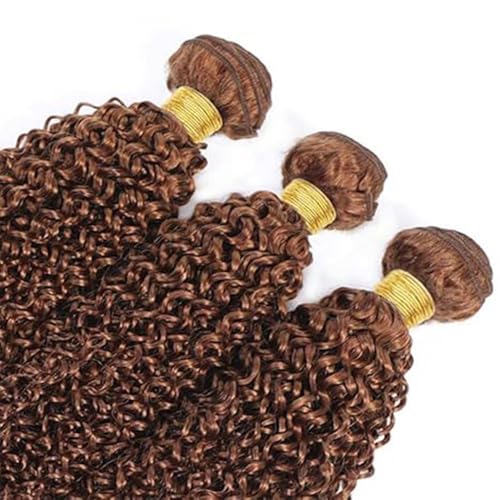 Human Hair Bundles 14 16 18 Inch Blonde Light Brown 30# Jerry Curly Bundles Human Hair 12A Unprocessed Soft Sewn In Quick Weave Hair for Black Women
