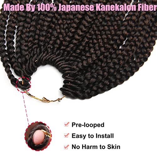 32 Inch Black Crochet Braids French Curl Crochet Braids For Women Long Black Crochet Braid Hair With Curly Ends 6Packs Box Braids Crochet Hair(32inch, 1B/30#)