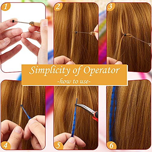78 Pieces Synthetic Feather Hair Mixed Color Feather Extensions Not Real Hair Extensions Colorful Long Straight for Party Teen Girl, 13 Colors