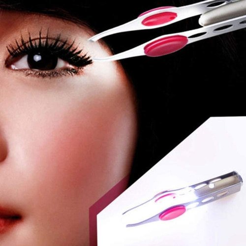 Tweezer With LED Light For Hair Removal Makeup Tool Eyebrow Eyelash Tweezers, Lash Trimmer,Round Trimmer,Round Trimmer,Brow Tools,Hair Tweezers,Ingrown for Tweezer
