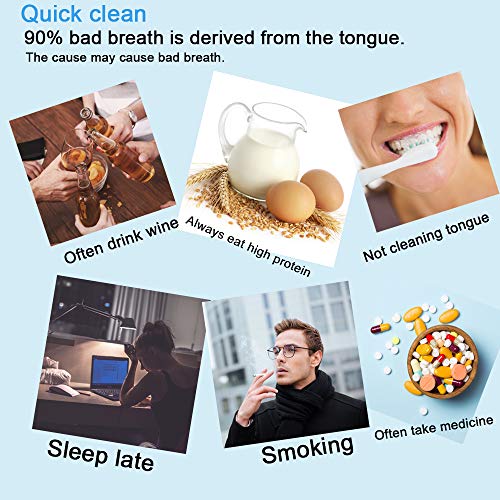 New Version Tongue Scraper Cleaner for Adults & Kids, Medical Grade Metal Tongue Brushes Set for Fresh Breath Dental Eliminate Bad Breath in Seconds