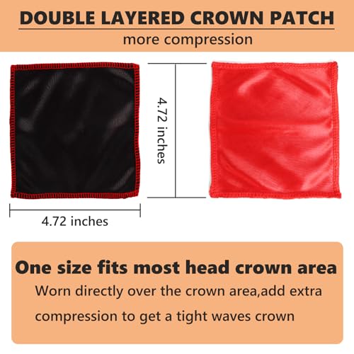 2 Pcs Double Layer Crown Patch for Waves,Wave Crown Patches for 360 Waves Crown Compression