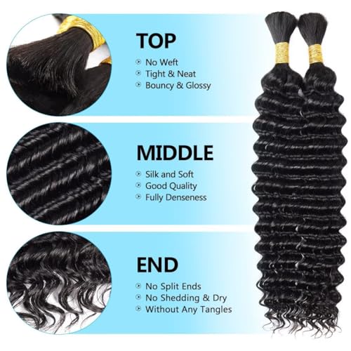 160g 5 Bundles 613 Blonde Human Braiding Hair Deep Water Wave Bulk 20 Inch Curly Human Hair for Boho Braids Hair Extensions No Weft 5 Braids Per Pack
