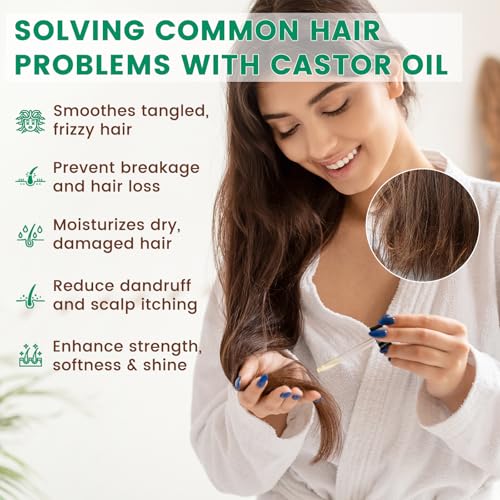 PHATOIL Organic Cold Pressed Castor Oil, 118 ml (4 fl.oz) Glass Bottle, USDA Certified Organic, Rich in Omega Fatty Acids, Ideal for Hair Growth, Eyebrows, Lashes, and Skin Care