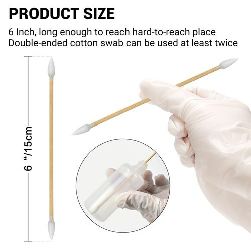 6" Gun Cleaning Swabs Double Ended, Pointed Tipped on Bamboo Sticks - Highly Absorbent, Lint Free Gun Cleaning Supplies Swabs, 400PCS in Storage Box