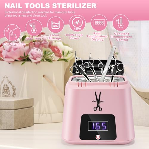 Nail Tool Sterilizer High Temperature 329¢µ for Nail Tools Portable with Glass Beads for Metal Tools Salon & Esthetician Supplies