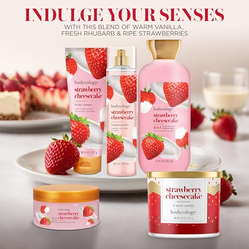Bodycology Long-Lasting Fragrance Body Mist, Strawberry Cheesecake, 8 fl oz (Pack of 2)