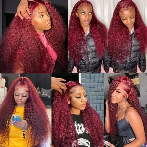 #99J Bundles Human Hair Water Wave Bundles 24 Inch Burgundy Water Wave Bundle Unprocessed Brazilian Virgin Weave Hair 1 Bundle 50 Gram Per Bundle