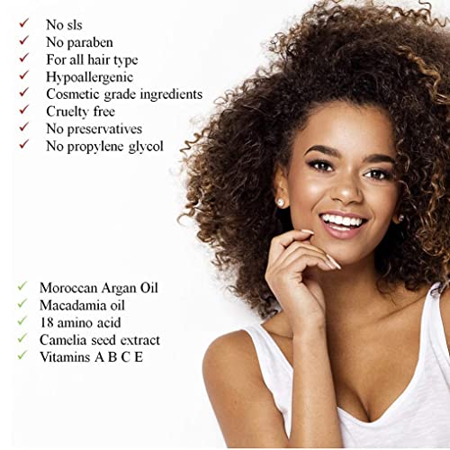 MARK POLIN - Anti-Frizz Hair Serum with Moroccan Oil - Leave-in Conditioner for Permed, Color-Damaged, and Frizzy Hair