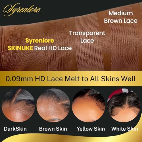 5x5 Skinlike Real HD Lace Closure Only Water Wave Human Hair, 22 Inch 0.09mm Ultra-thin Invisible Swiss Crystal Lace Closure 13A Wet n Wavy Curly Raw Hair Pre-Plucked Tiny Knot Natural Black