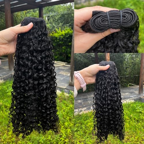 Burmese Bundles Human Hair Water Wave 1 Bundle Real 15A Wet And Wavy Unprocessed Virgin Remy 100% Human Hair Extensions Deep Curly Weaves Long Lifespan Extra Thick Natural Black 12inch