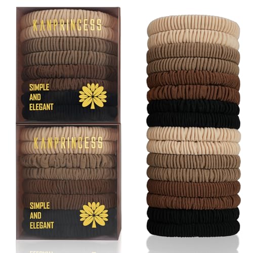16Pcs Hair Ties For Thick Hair, Strong Stretchy Hair Bands For Women Girls, No Slip Braided Hair Ties No Damage, Ponytail Holders-Exceptionally Secure with Gentle Hold (Set 5)