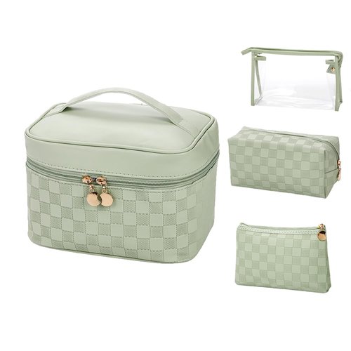 jiffordwind Makeup Bags set of 4 Waterproof Leather Portable Travel Cosmetic Bag Multifunction Organizer Storage for Makeup Brushes, Toiletries and Accessories Toiletry set for Women