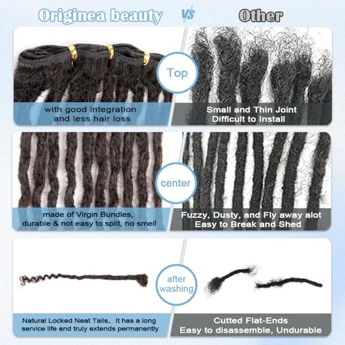 Originea 0.6cm 6-18 Inch 100% Human Hair Dreadlock Extensions Curly Ends Loc Extensions Human Hair For Women/Kids Handmade Permanent Loc Extensions Can Be Dyed Bleached Curled T30# 8 inch 60 Strands