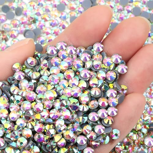 NCB 14400pcs Hotfix Crystal Rhinestones for Clothes Crafts, Hot Fix Bulk Flatback Crystals, Iron on Hotfix for DIY Decoration 100 Gross (Crystal AB, ss20/14400pcs)