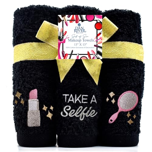DAN RIVER Makeup Remover Cloth 6 Pack ? Ultra Soft Face Wash Cloth & Makeup Eraser Cloth, Removes Makeup, Reusable & Machine Washable Makeup Towels ? Absorbent & Durable Face Cloth, Take A Selfie