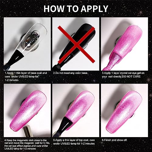 Cat Eye 0.5 Fl Oz Plum Purple Magnetic Gel Nail Polish With Magnet UV LED Holographic Glitter Gel Nail Art DIY Manicure