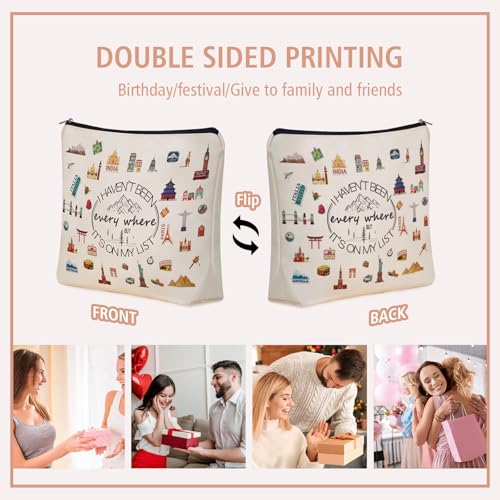 World Travel Gifts Makeup Bag Gift: Cute Cosmetic Bag I Haven't Been Everywhere But It's on My List For Teen Girl & Women Travellers.Ideal Trip Gift Cosmetic Bag For Travel, Birthdays.