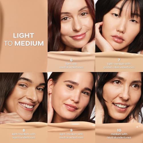 Saie Slip Tint Radiant Cream Concealer & All-Over Face Makeup - Concealer for Dark Circles, Redness & Blemishes - Lightweight Makeup Made with Hydrating Hyaluronic Acid - Shade 6 (0.17 oz)