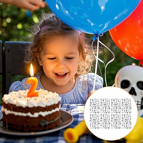 Bad Two Birthday Temporary Tattoos for Kids - 256 Pcs Funny Fake Tattoo for 2nd Birthday Party Decorations, Fun Favors Supplies Stickers for Boys Girls(8 Sheets)