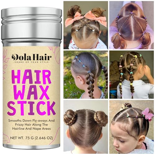 Dolahair Hair Wax Stick - Flyaway Control and Styling Pomade for Kids, Women, and Men - Hair Bun Maker and Accessorie Slick Back Hair Brush Kit (2.7 Ounce)
