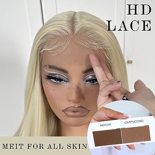 613 Wigs Long Straight Lace Front Wigs White Glueless Straight Hair Lace Front Wig Pre Plucked Synthetic HD Lace Front Wig 32inch