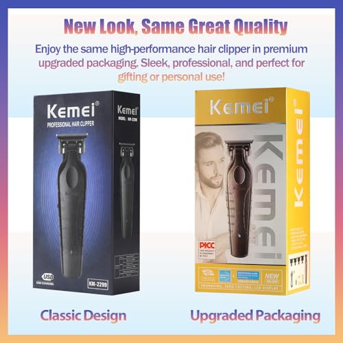 KEMEI 2299 Cordless Hair Clippers for Men Professional Zero Gapped Trimmer & Barber Hair Cutting Kit, Ideal Gifts for Men