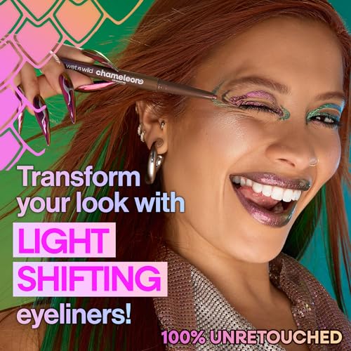wet n wild Chameleon Chrome Eyeliner, Waterproof and Smudge-Proof, Multichrome Color Shift, Long-Lasting 18-Hour Wear, Cruelty-Free & Vegan - Electric Prism