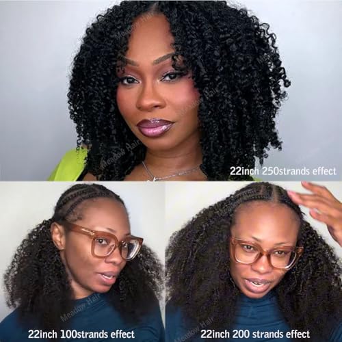 Knotless Pre Separated Human Hair Crochet Extensions for Braids Afro Kinky Curly Brazilian Virgin Feather Hair Bundles Boho Twist Braiding Hair for Black Women 18inch 120g
