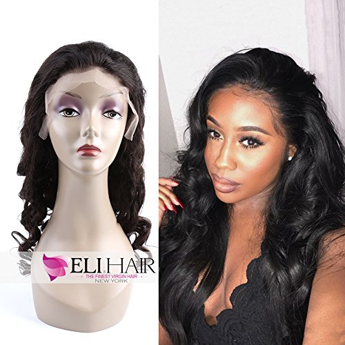 Natural Color Loose Wave Wigs 100% Brazilian Virgin Human Hair 130% Density Full Lace Wigs For Women (Full Lace Wig, 14 inch)
