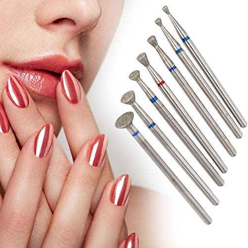 Nail Art Manicure Drill Bits Set, 7Pcs Nail Grinding Head Drill Bits, Electric Manicure Grinding Head Tool, Manicure Polishing Drill Machine Bits for Acrylic Gel Nails Cuticle Manicure Pedicure(NO.03)